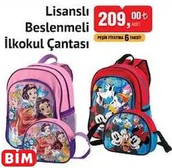 LİSANSLI BESLENMELİ İLKOKUL ÇANTASI LİSANSLI BESLENMELİ İLKOKUL ÇANTASI